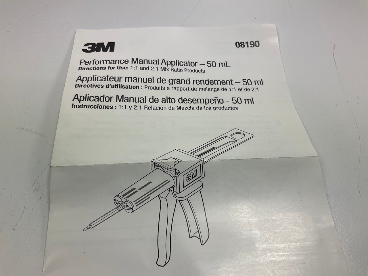 3M 08190 Performance Manual Applicator For 2 Part Adhesive Cartridge 50mL