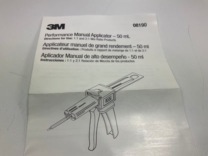 3M 08190 Performance Manual Applicator For 2 Part Adhesive Cartridge 50mL