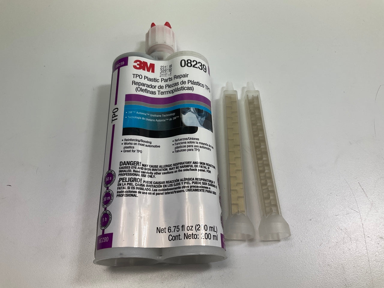 3M 08239 TPO Plastic Parts Repair - 200 Ml Plus 2 Nozzles (6.75 Fl Oz)