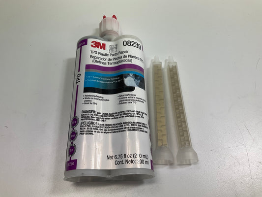 3M 08239 TPO Plastic Parts Repair - 200 Ml Plus 2 Nozzles (6.75 Fl Oz)