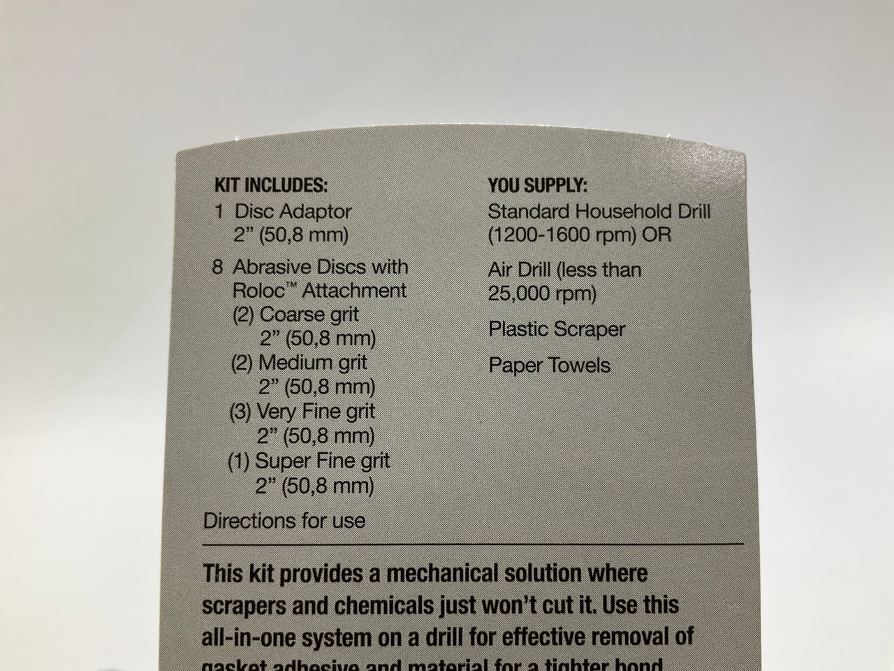 3M 08574 Roloc Gasket And Adhesive Removal Disc Kit - Remove Old Gasket Adhesive