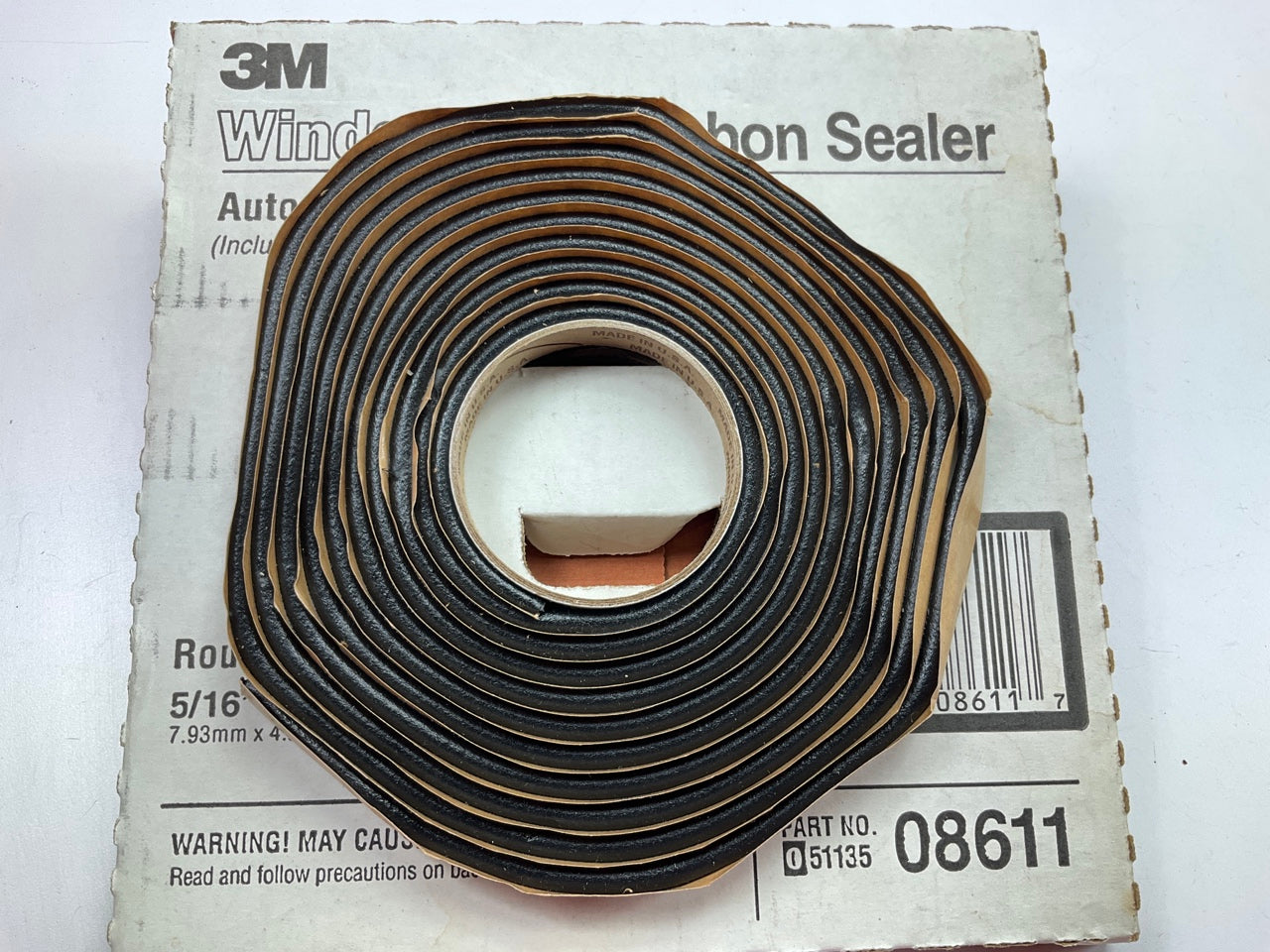 3M 08611 Window-Weld Round Ribbon Auto Glass Sealer Strip 5/16'' X 15'