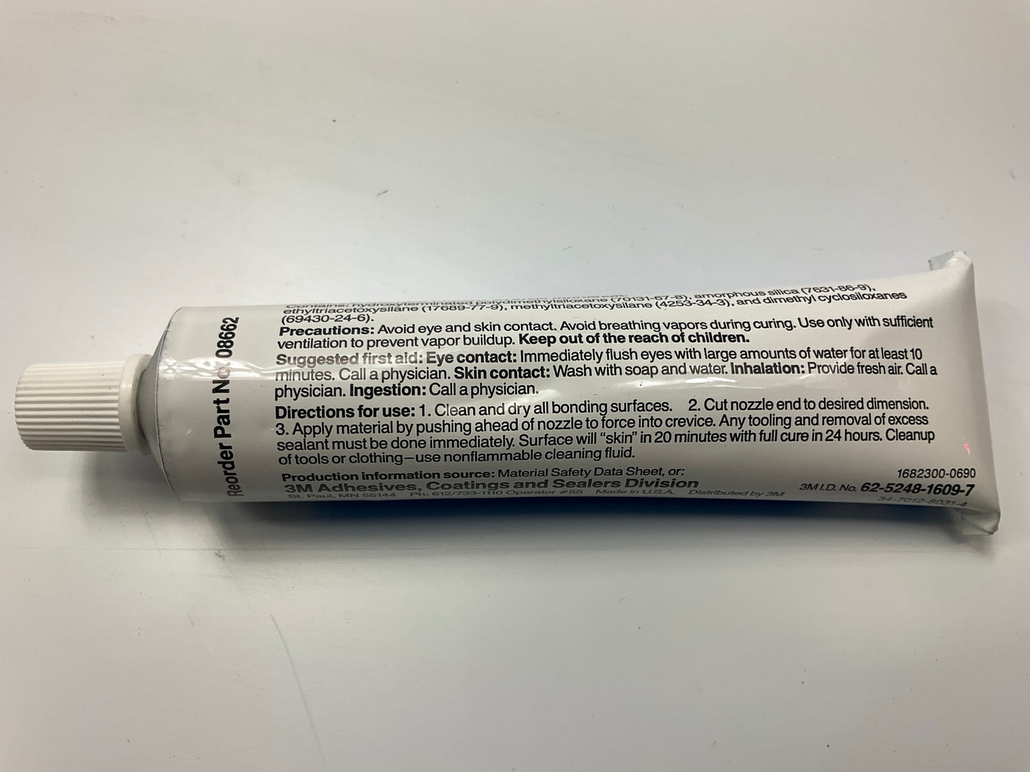 3M 08662 Black Super Silicone Seal, 3 Oz Tube