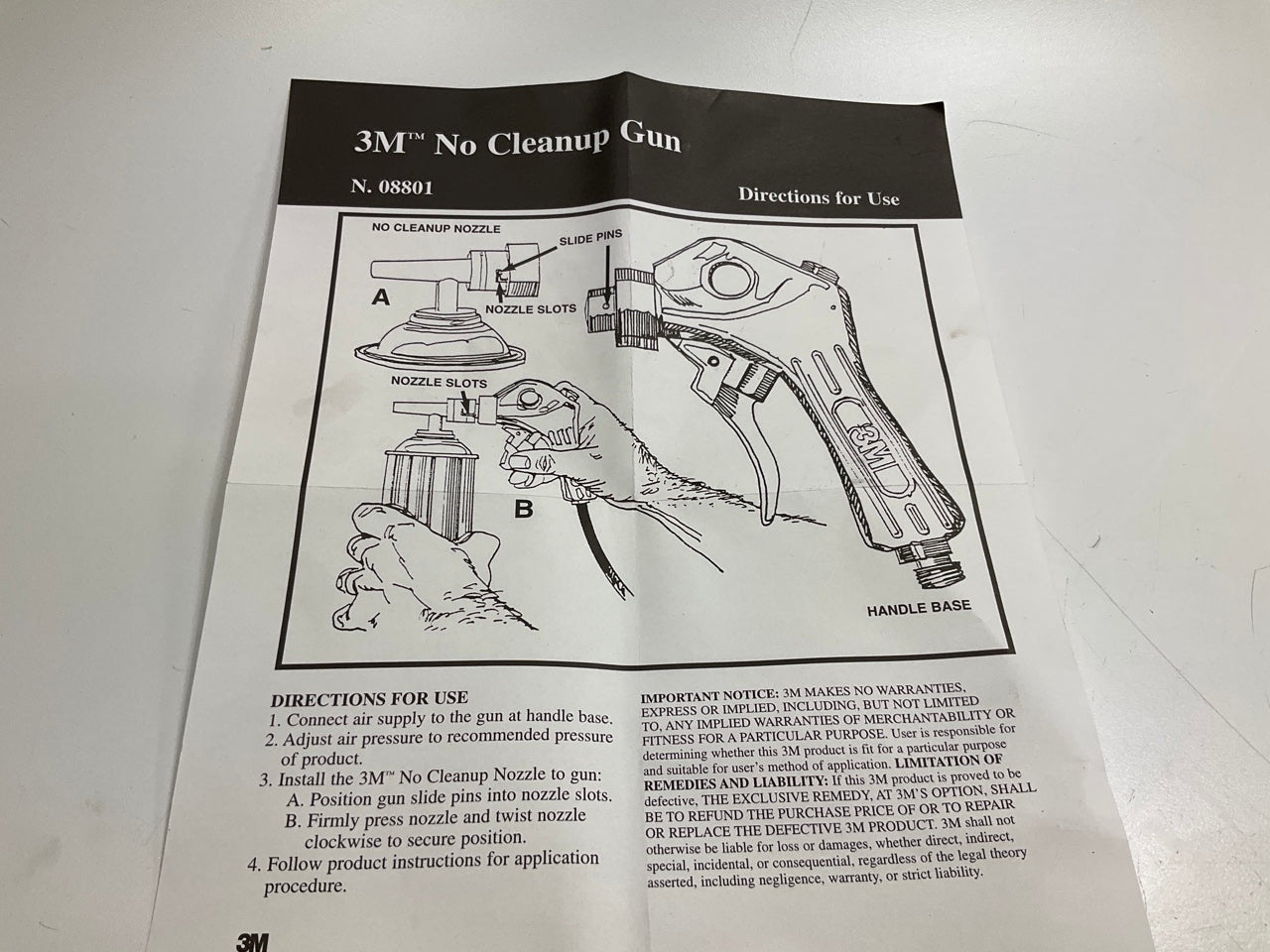 3M 08801 No Cleanup Siphon-feed Applicator Gun