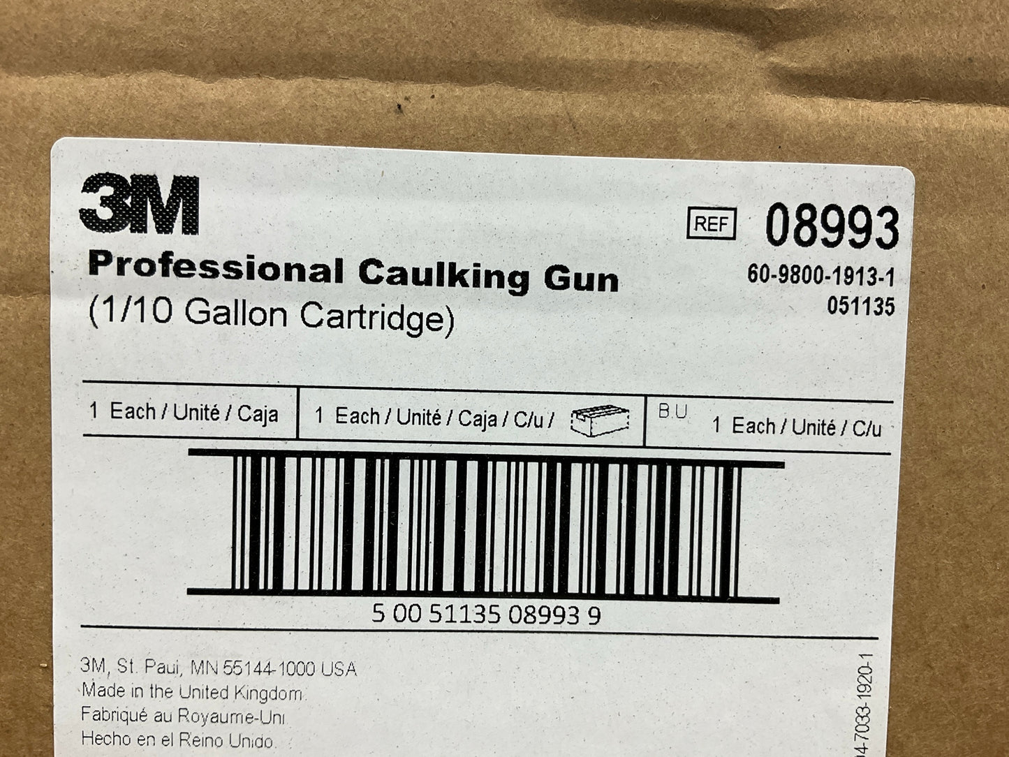 3M 08993 Rod Driven Professional Caulking Caulk Gun For 1/10 Gallon Cartridge