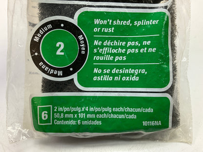 (10) 3m 10116NA #2 Medium Synthetic Steel Wool Pads 2''X4'' - 6 IN EACH PACK