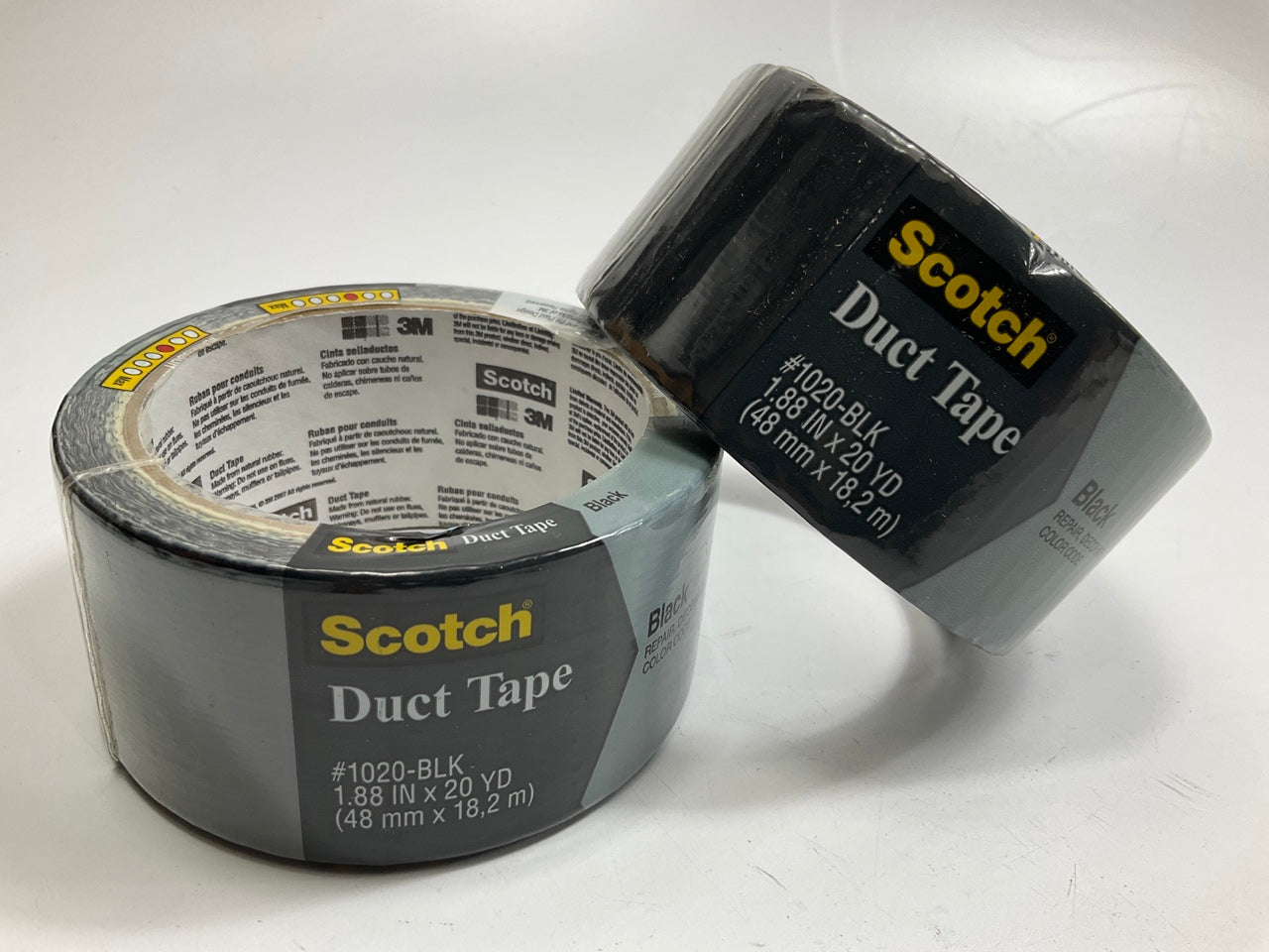 (2) Rolls - 3M 3920-BK 1.88'' X 20 Yards Scotch Black Duct Tape