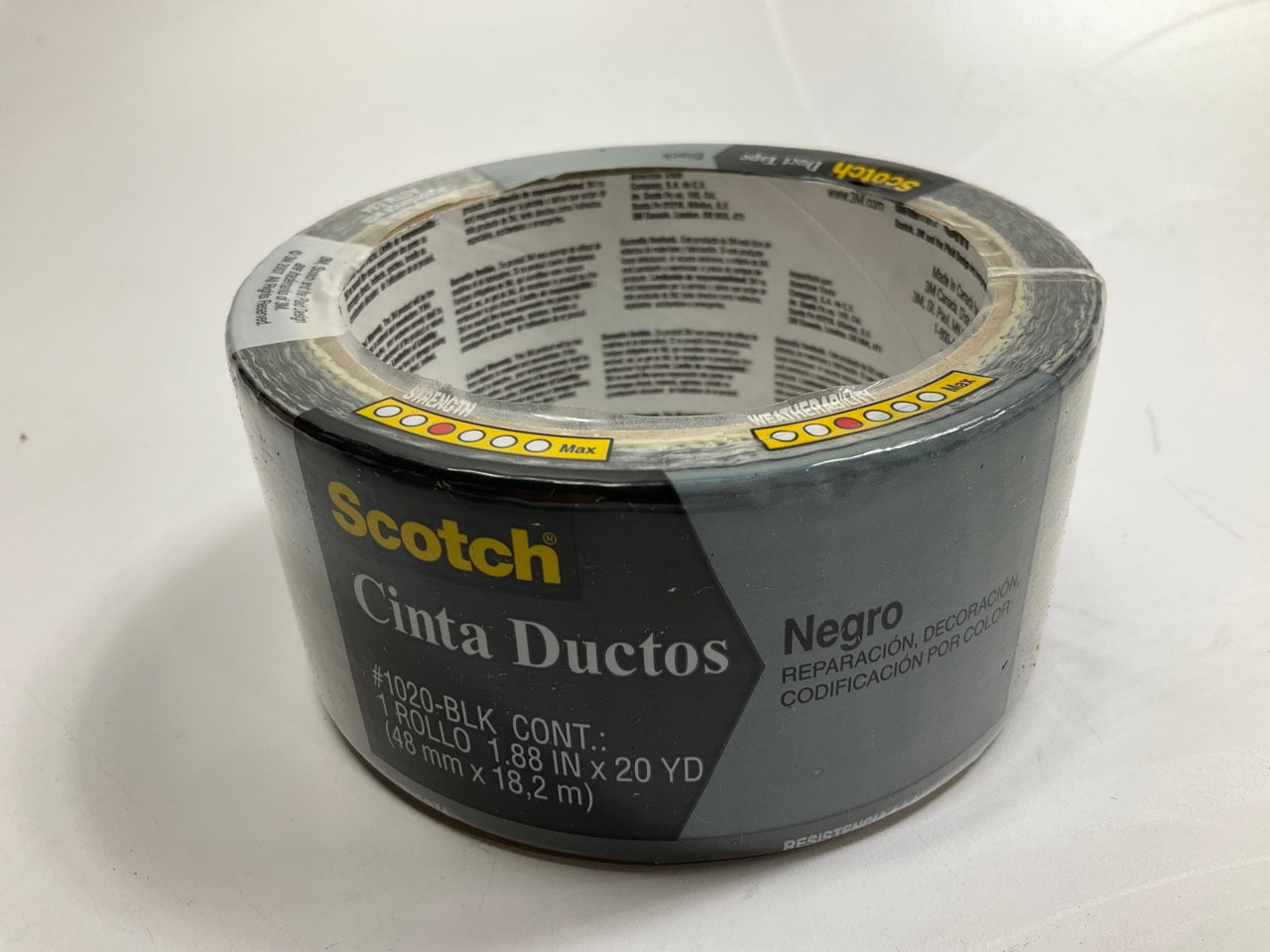 3M Scotch 3920-BK Duct Tape, 1 Roll Of 1.88'' X 20 Yards