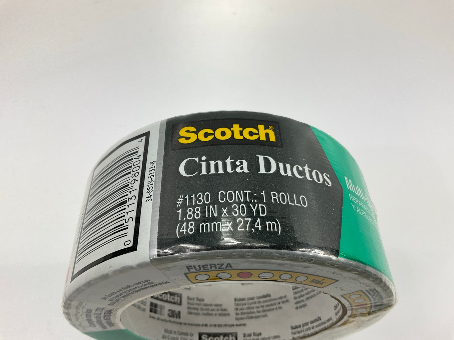(8) Rolls - 3M 1130  Duct Tape, Gray Multi-Use 1.88'' X 30 Yards