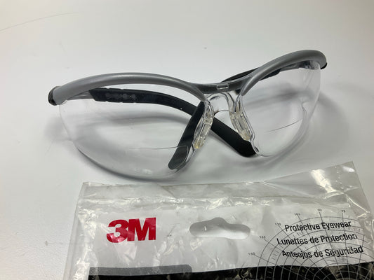3M 11374 BX Protective Eyewear Silver Frame Anti Fog Lens Glasses +1.5 Diopter
