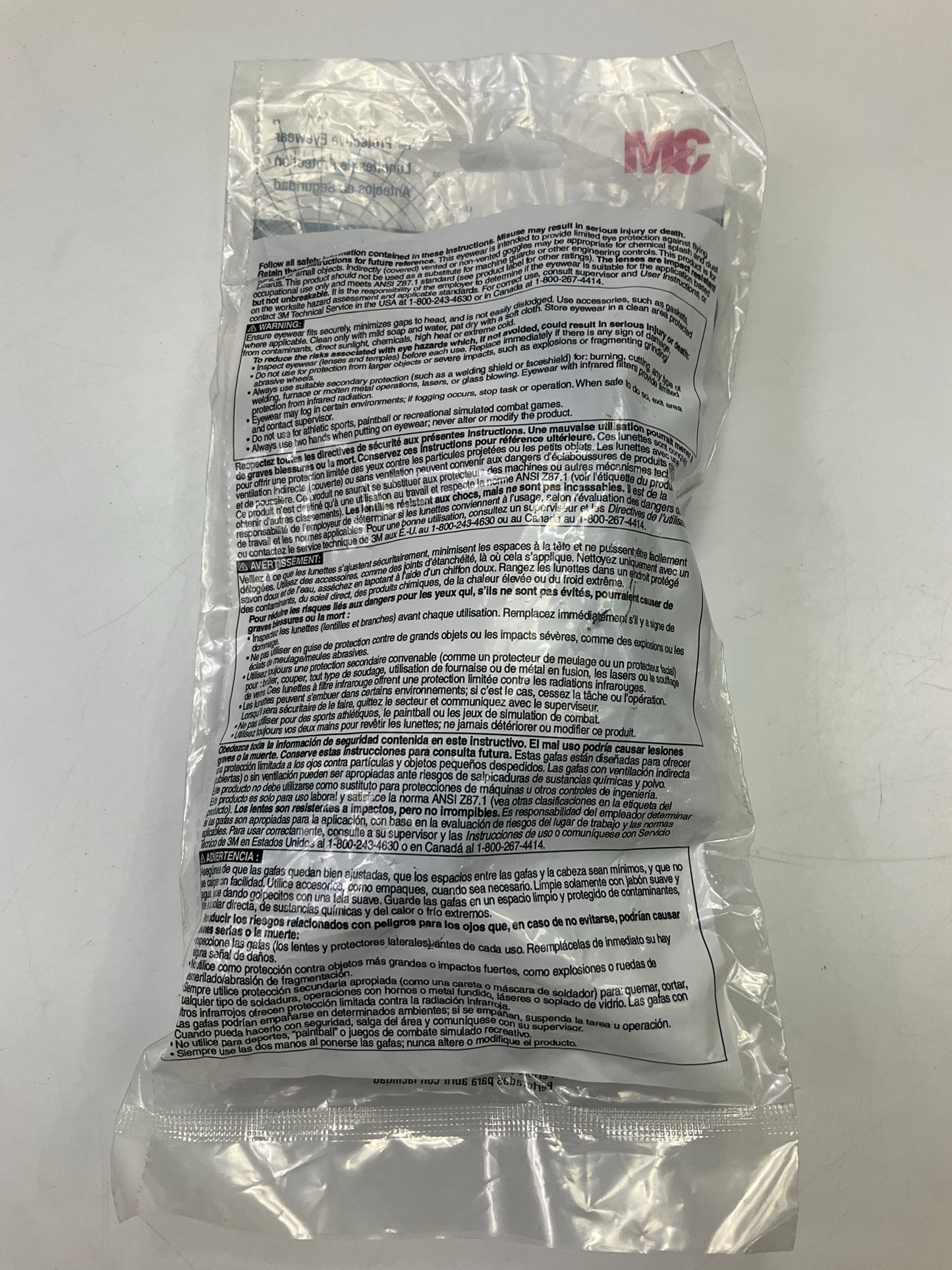 3M Virtua CCS Safety Glasses 11872-00000-20, Foam Gasket, Clear Anti Fog Lens