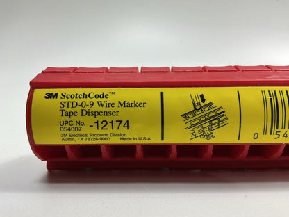 3M Automotive 12174 ScotchCode 0-9 Wire Marker Tape Dispenser