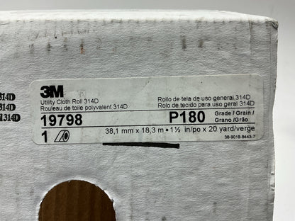 3M 13798 Utility Sanding Cloth Roll 314D, 1-1/2 X 20 Yard, P180 Grit