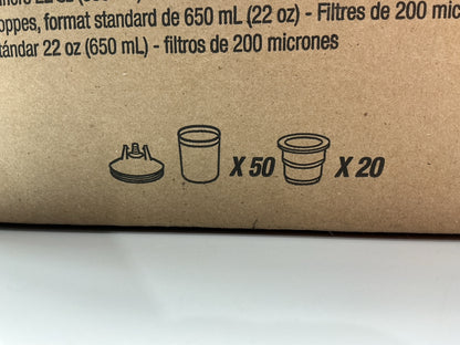 3M PPS 16000 Original Series Lids And Liners Kit, Standard, 22 Oz., 200 Micron