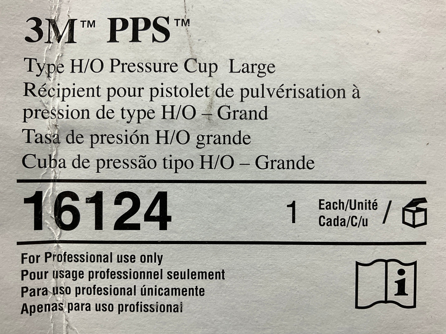 3M 16124 PPS H/O Pressure Cup With Air Hose, Large, 28 Oz