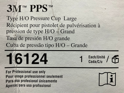 3M 16124 PPS H/O Pressure Cup With Air Hose, Large, 28 Oz