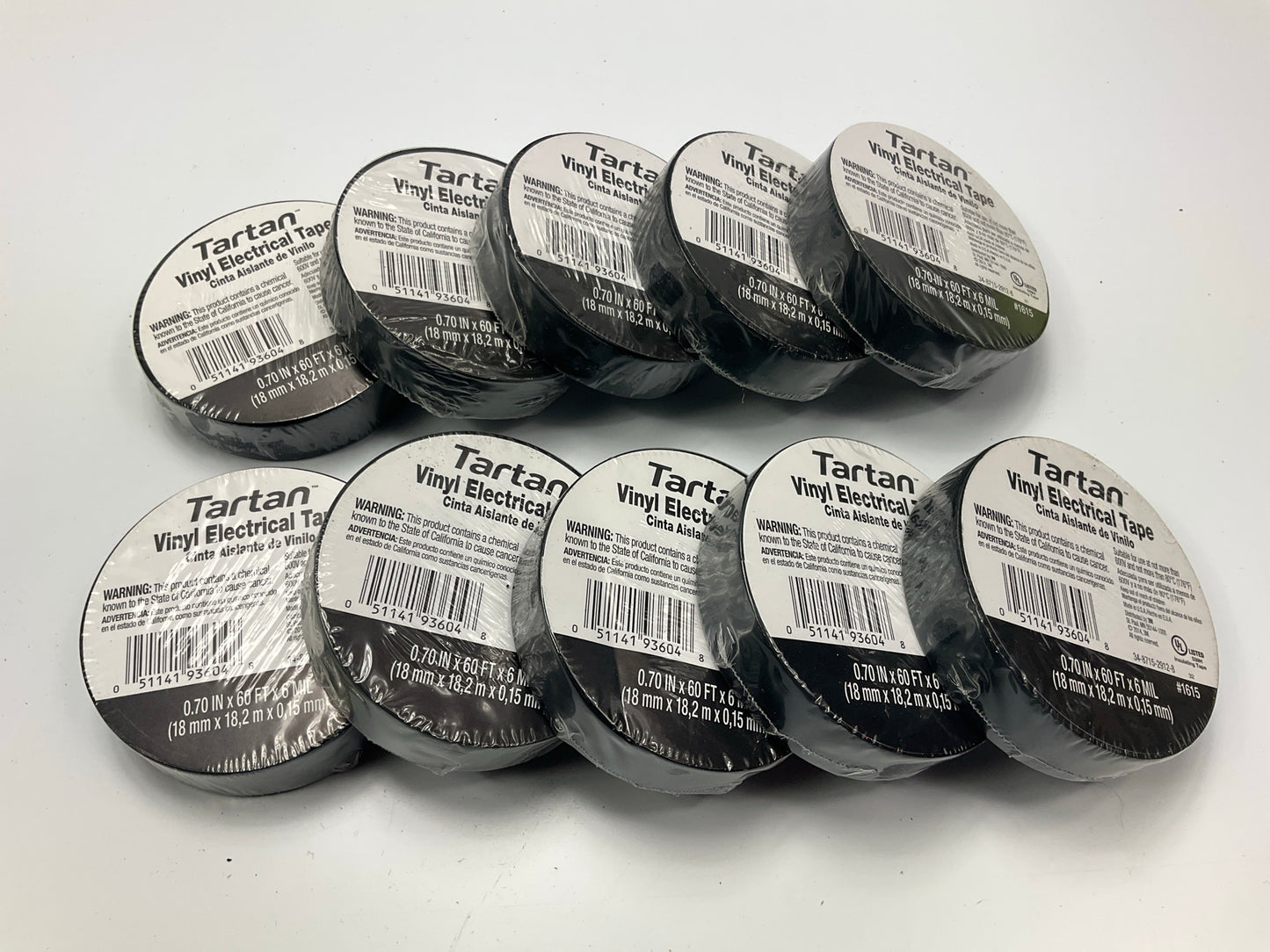 (10) Rolls - 3M 1615 Vinyl Electrical Tape, 0.70'' X 60' Each