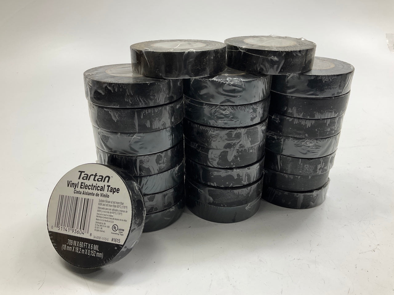 (24) 3M 1615 Tartan Vinyl Electrical Tape, 0.70'' X 60 FEET Each Roll