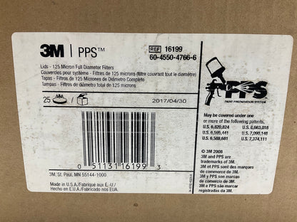 3M 16199 PPS Standard/Large Lid With 125 Micron Full Diameter Filters (25 Lids)