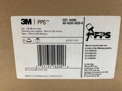 3M 16200 PPS Disposable Lids Standard And Large 200 Micron Filter (25 Lids)