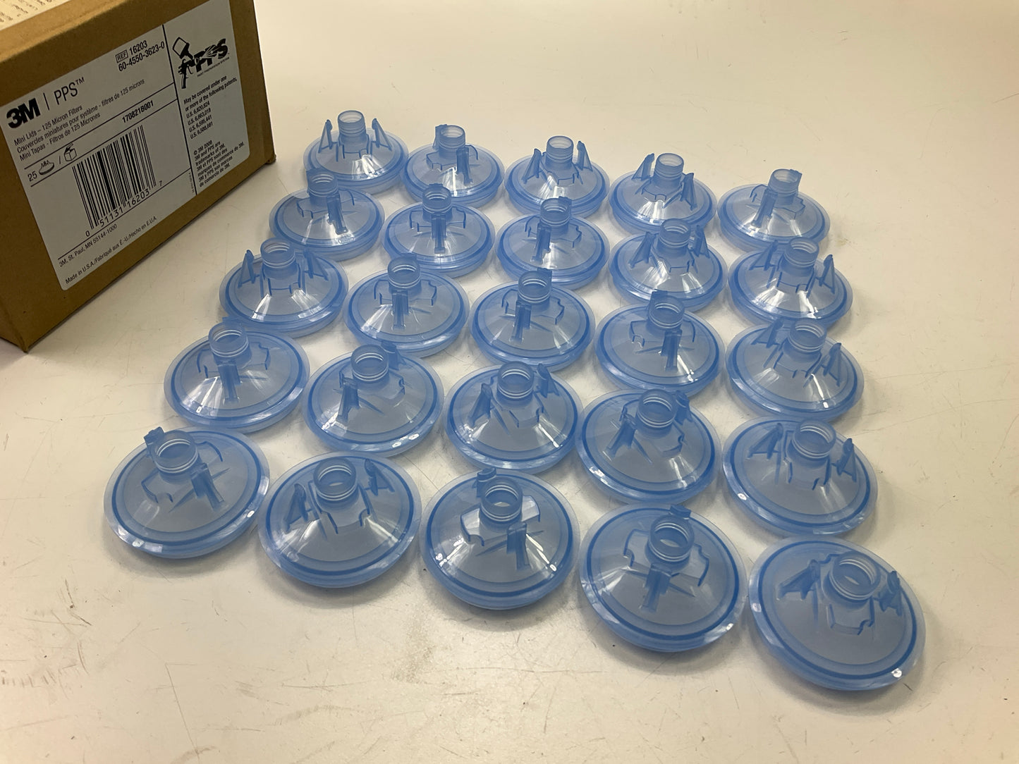 3M 16203 PPS Disposable Mini Lids, 125 Micron Filters, 25 / Pack
