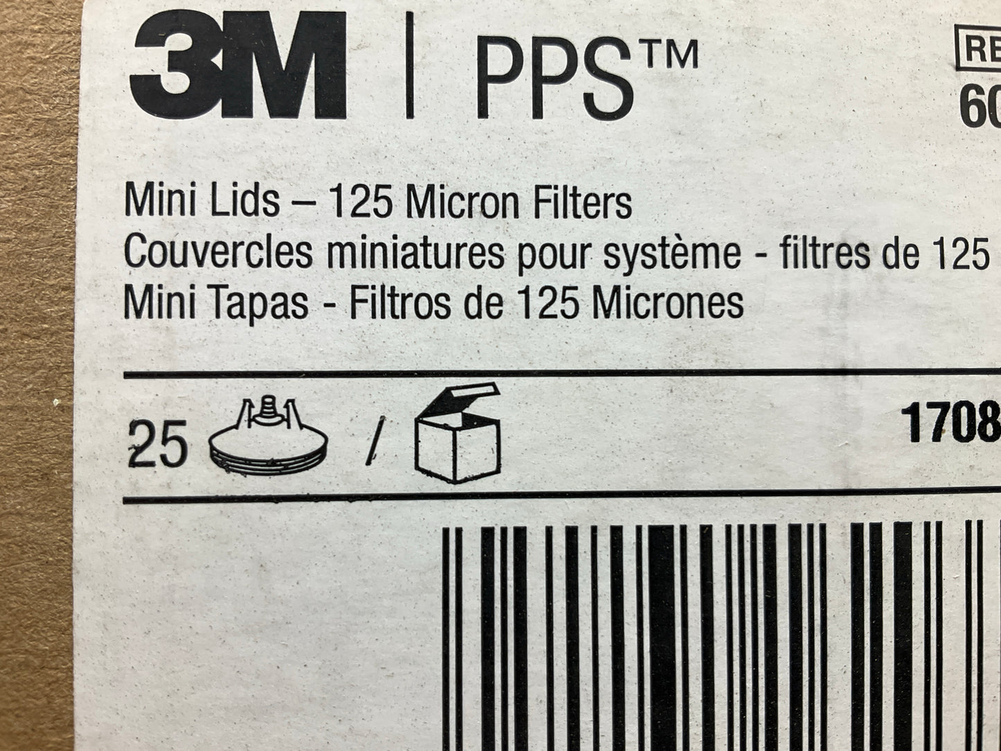 3M 16203 PPS Disposable Mini Lids, 125 Micron Filters, 25 / Pack