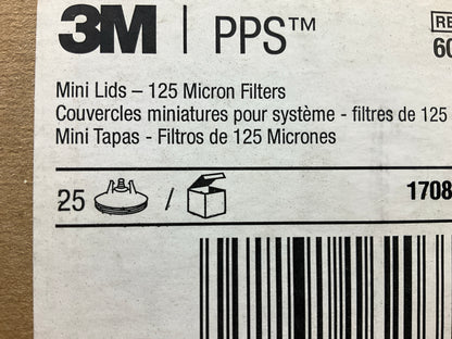 3M 16203 PPS Disposable Mini Lids, 125 Micron Filters, 25 / Pack