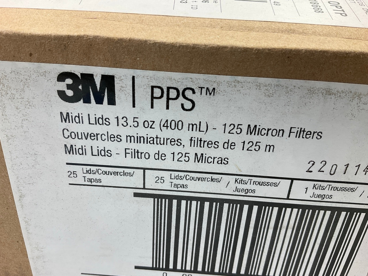 3M 16205 PPS Midi Lids W/ 125 Micron Filters, 25 Pack