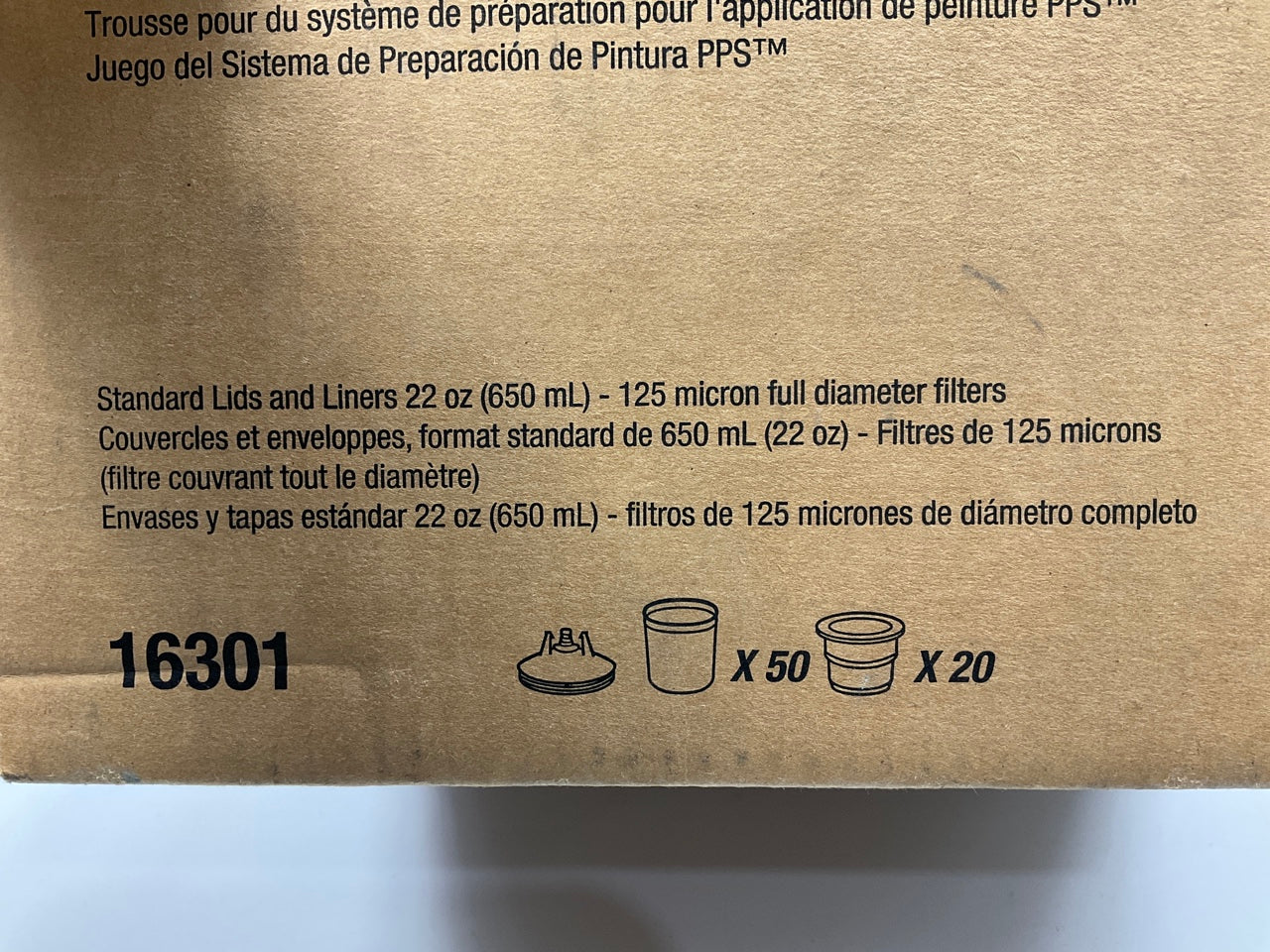 MISSING 6 CUPS - 3M 16301 PPS Standard Size Kit With 44 Cup Lids And Liners