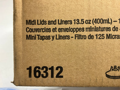 3M 16312 PPS MIDI 13.5oz 125 Micron Refill Kit 50 Lids&Liners+Ratio Cup+20 Plugs
