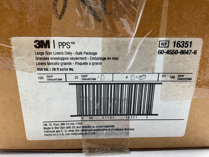 3M 16351 PPS Liners, Large (28 Fl Oz, 850 Ml), 100 Liners/Case