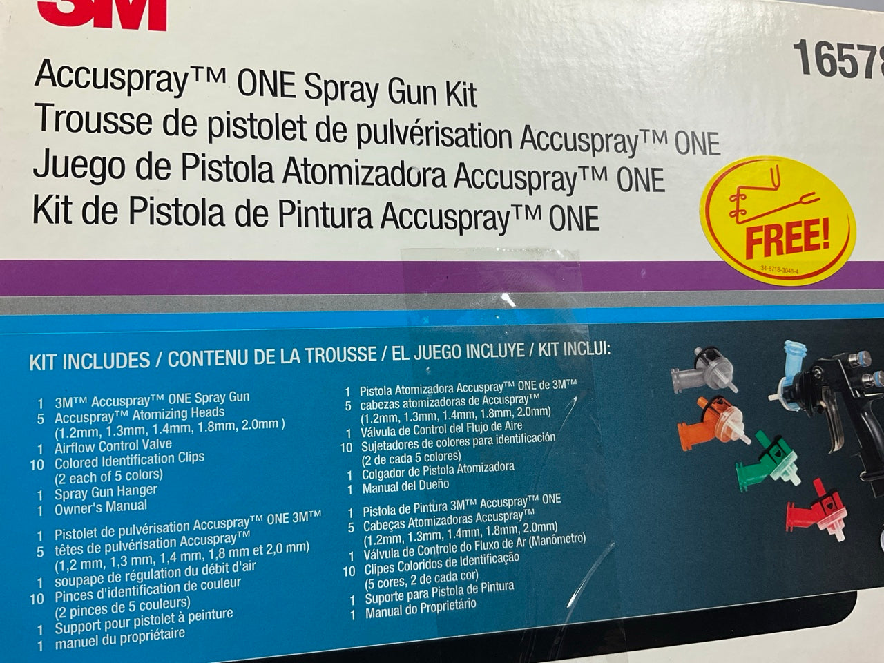3M 16578 Accuspray One Spray Gun Kit Refinishing Paint Painting Repair PPG