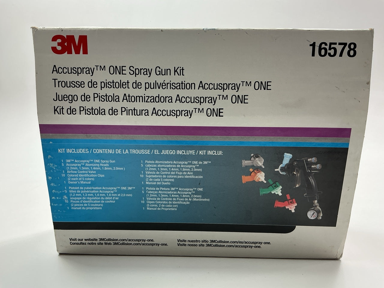 3M 16578 Accuspray One Spray Gun Kit Refinishing Paint Painting Repair PPG