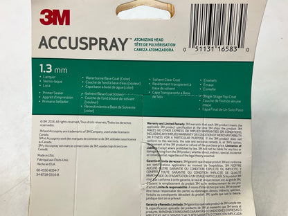 3M 16583 Accuspray Single Atomizing Head, Green, 1.3mm