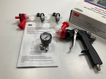 3M 16587 Accuspray Spray Gun Kit HGP W/ 1.8 Mm 2.0 Mm Heads & Air Valve Control
