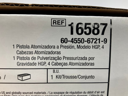 3M 16587 Accuspray Spray Gun Kit HGP W/ 1.8 Mm 2.0 Mm Heads & Air Valve Control