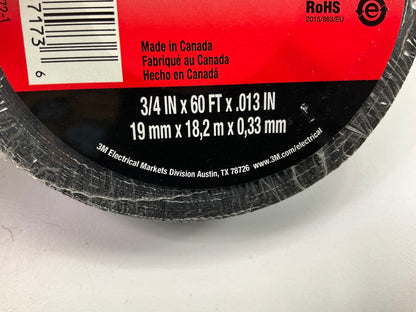 3M 1755-3 Temflex Friction Tape Black 3/4'' X 60 FT ( 3 Pieces )