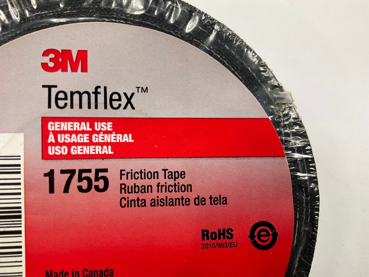 3M 1755-3 Temflex Friction Tape Black 3/4'' X 60 FT ( 3 Pieces )
