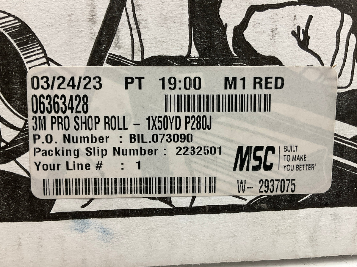 3M 19785 280 Grit 1'' X 50 Yd - Aluminum Oxide Abrasive Utility Cloth Shop Roll