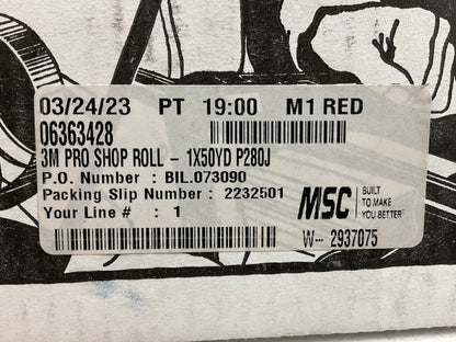 3M 19785 280 Grit 1'' X 50 Yd - Aluminum Oxide Abrasive Utility Cloth Shop Roll