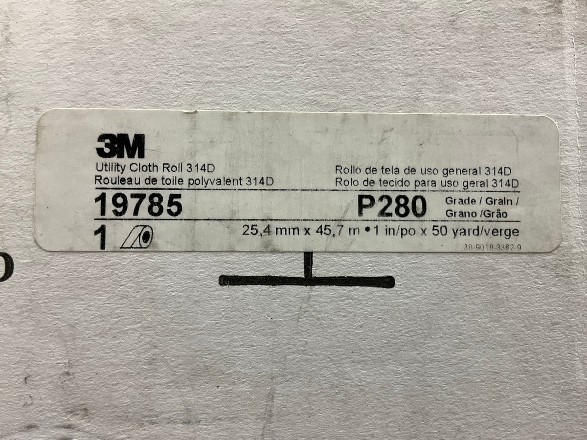 3M 19785 280 Grit 1'' X 50 Yd - Aluminum Oxide Abrasive Utility Cloth Shop Roll