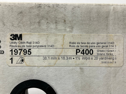 3M19795 Abrasive Utility Cloth Roll 314D P400 400 Grit 1-1/2'' X 20 Yd Sandpaper