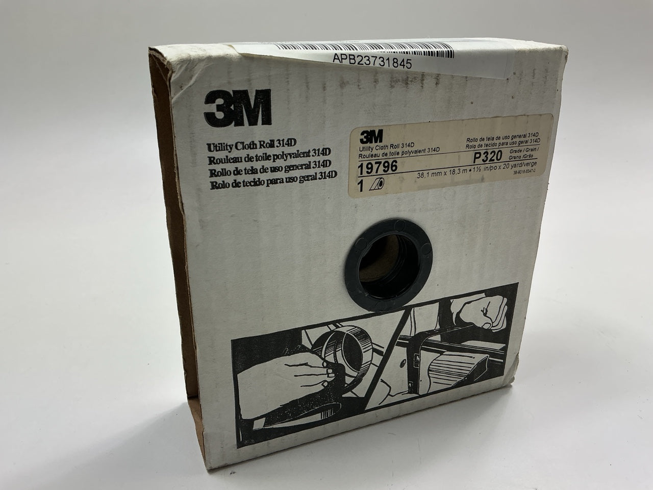 3M 19796 Abrasive Utility Cloth Roll 314D, P320 J-weight, 1-1/2'' X 20 Yard