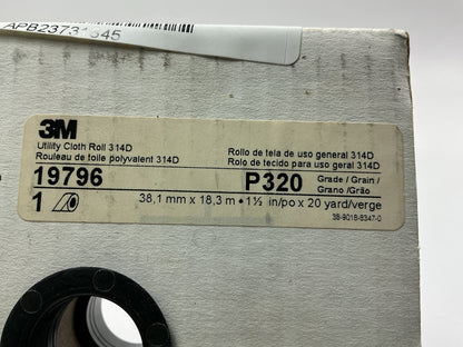 3M 19796 Abrasive Utility Cloth Roll 314D, P320 J-weight, 1-1/2'' X 20 Yard