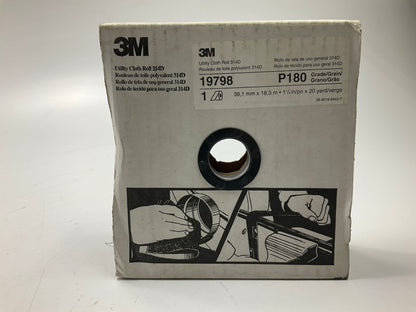 3M 19798 Utility Cloth Sanding Abrasive Roll 314D P180 J-weight 1-1/2'' X 20 Yard