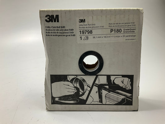 3M 19798 Utility Cloth Sanding Abrasive Roll 314D P180 J-weight 1-1/2'' X 20 Yard