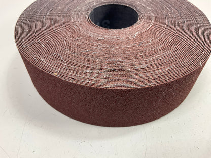 3M 19801 1-1/2'' X 60' P80 Grit Aluminum Oxide Maroon Utility Sanding Cloth Roll