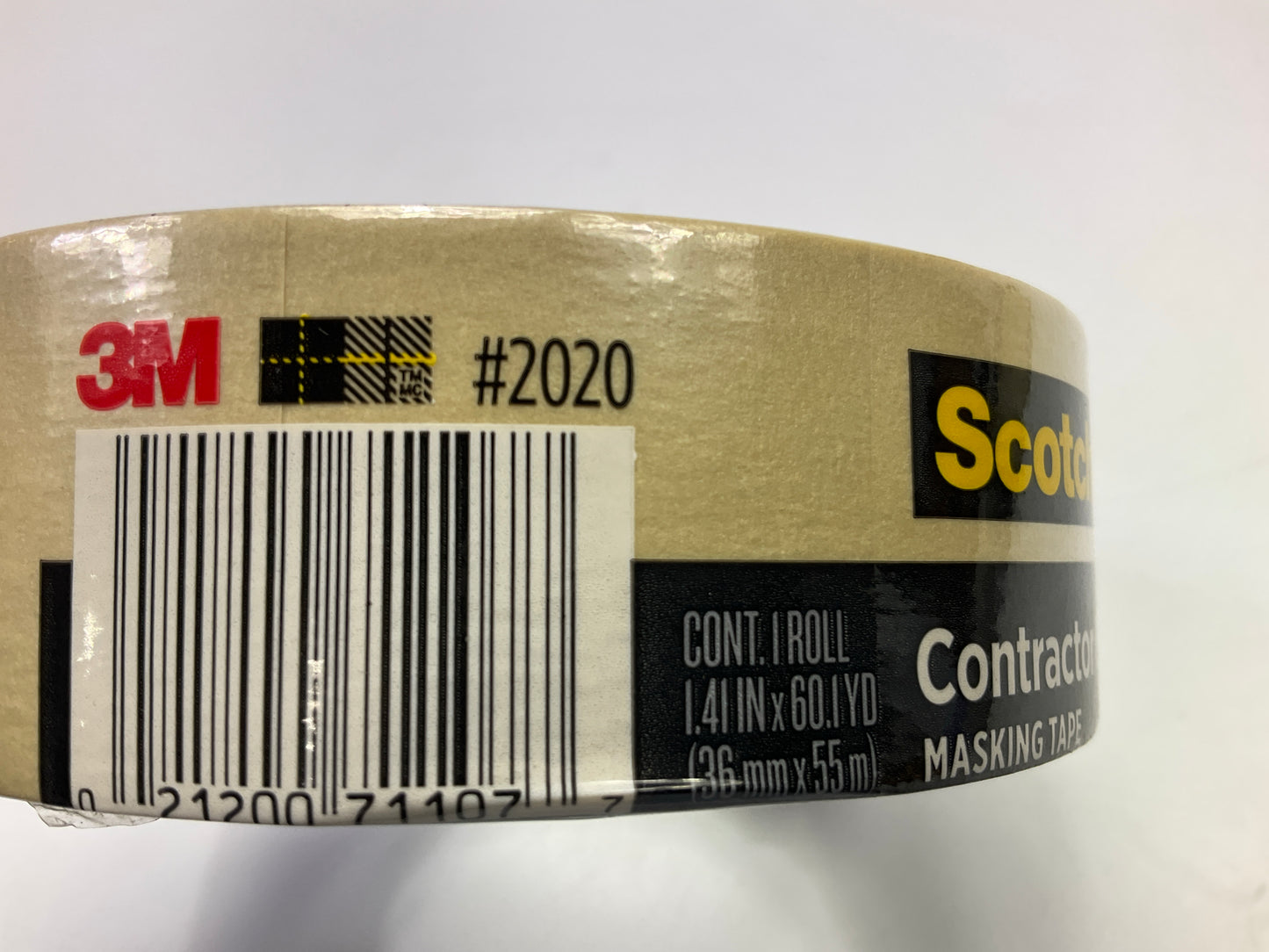 3M Scotch 2020-36 Contractor Grade Masking Tape Roll 1.41'' X 60.1 Yd