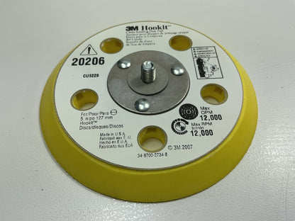 3M 20206 5'' Hook-and-Loop Disc Backup Pad, 5/16''-24 Threaded Shaft