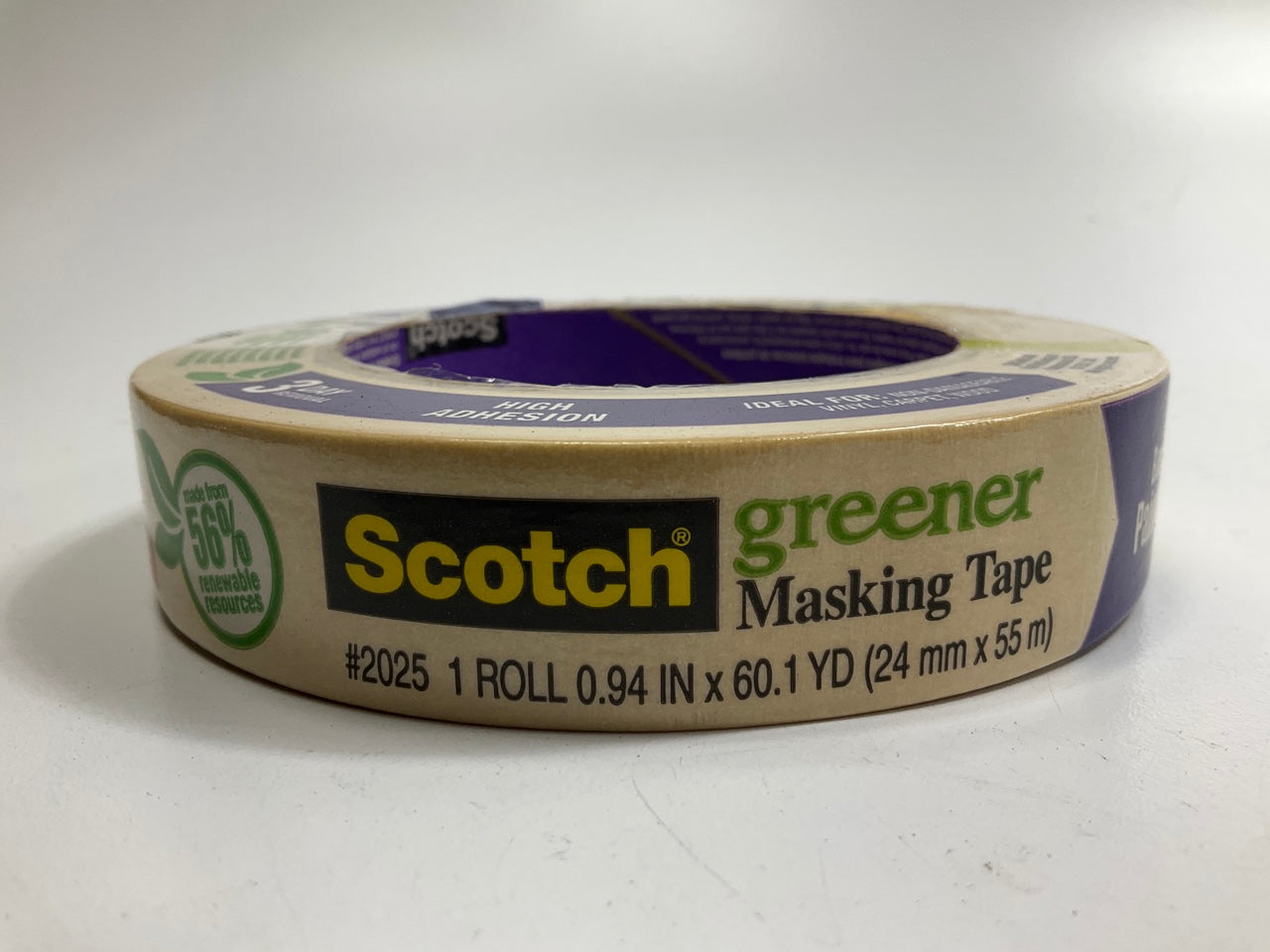(10) Rolls - 3M 2025 Scotch Greener Masking Tape, Each Roll Is 0.94'' X 60 Yards